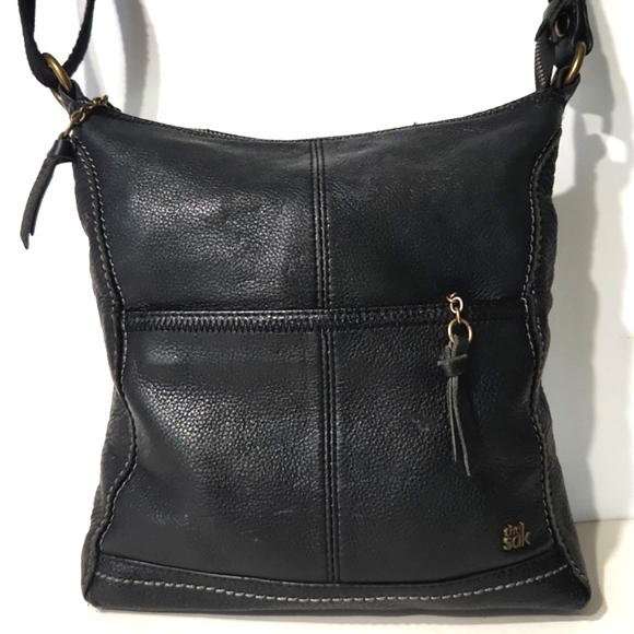 The Sak Iris Black Premium Artisanal Leather Crossbody Bag Purse - Picture 2 of 13